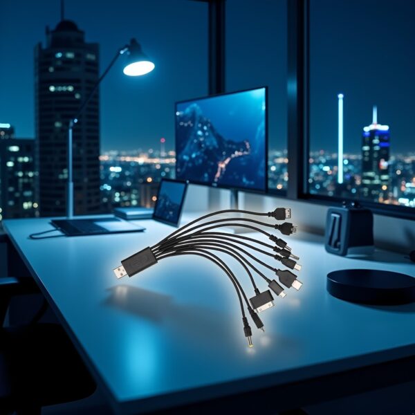 D226X3186_1775690519354_3 Cabo USB Universal 10 em 1 Carregamento e Dados Multi-Conetores 20 cm