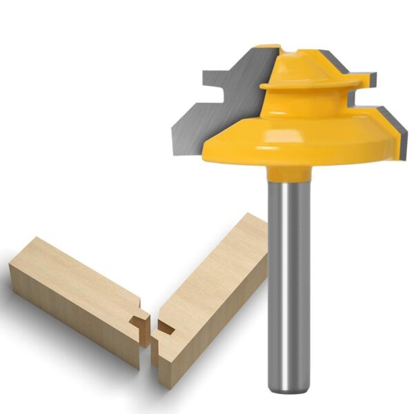 (6X50.8mm) Fresa de Meia Esquadria 45 Graus Haste 6mm para Carpintaria em Carboneto - Cinza