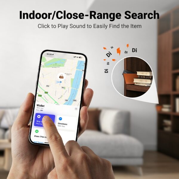 Localizador de Carteiras Ugreen Cartão Bluetooth Apple Find My Slim - Preto