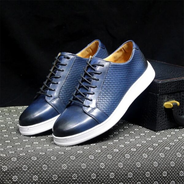 D226X3205_1775740287874_5 (41) Sapatos Derby Masculinos em Couro com Sola de Borracha - Azul