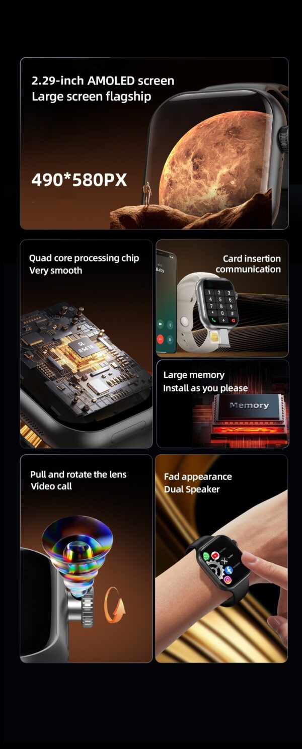 Smartwatch ZestBolt 5G LTE Android 12.0 Câmara Rotativa 190° VP39