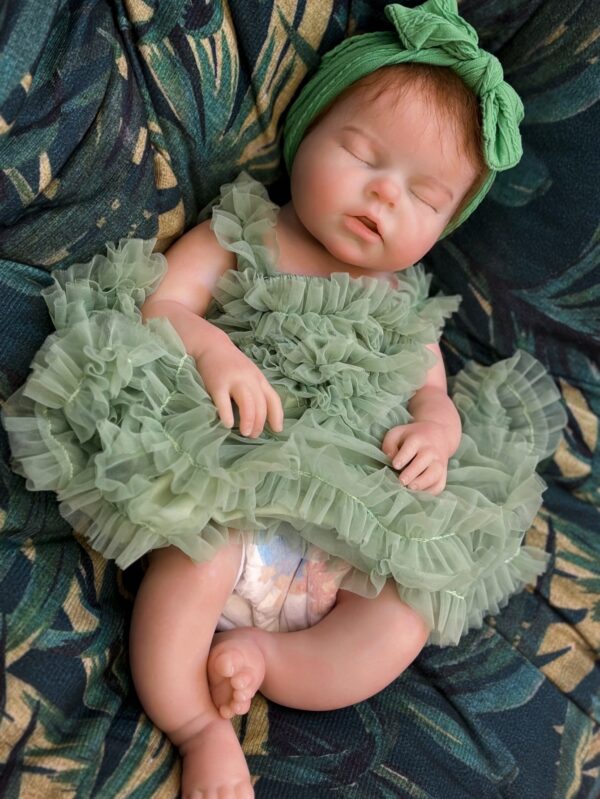 (50 cm) Boneca Reborn de Silicone Realista a Dormir com Cabelo Mohair (3.700 Kg)