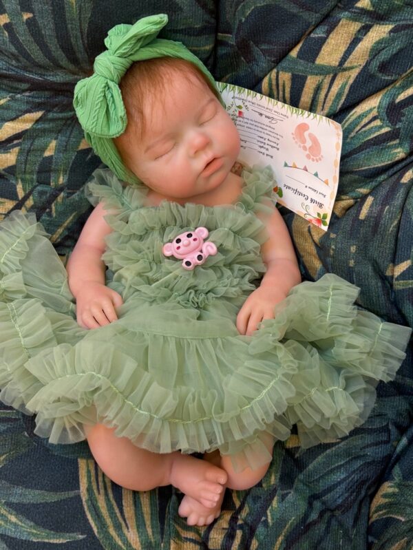 (50 cm) Boneca Reborn de Silicone Realista a Dormir com Cabelo Mohair (3.700 Kg)