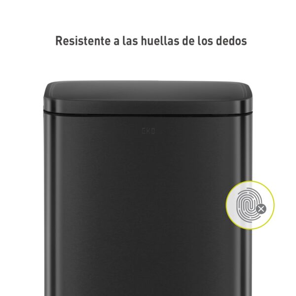 Caixote de Lixo EKO Madison 30 L com Pedal e Tampa de Fecho Suave Branco Inox Antidedadas