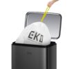 Caixote de Lixo EKO Madison 30 L com Pedal e Tampa de Fecho Suave Branco Inox Antidedadas