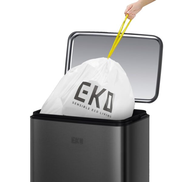 Caixote de Lixo EKO Madison 30 L com Pedal e Tampa de Fecho Suave Branco Inox Antidedadas