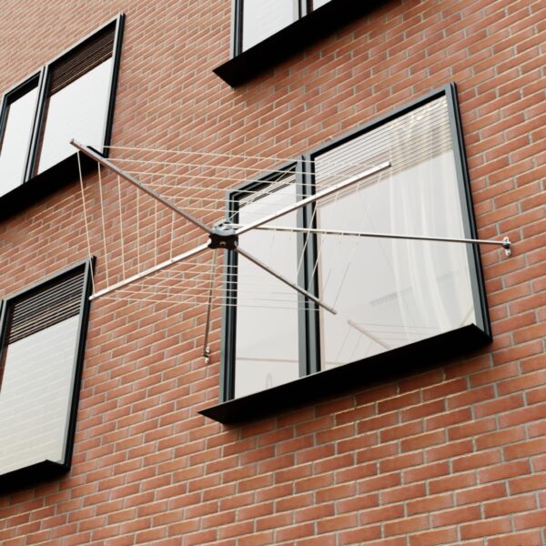 (110x110cm) Estendal Rotativo Cuncial B2 em Aço Inox e Alumínio 18m - Prateado