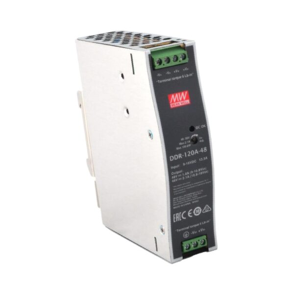 Conversor DC-DC para Calha DIN 48V 2.1A 100.8W Mean Well DDR-120A-48
