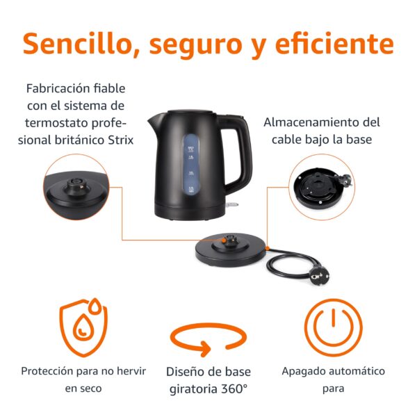 Chaleira Elétrica Portátil Amazon Basics 1.7 Litros