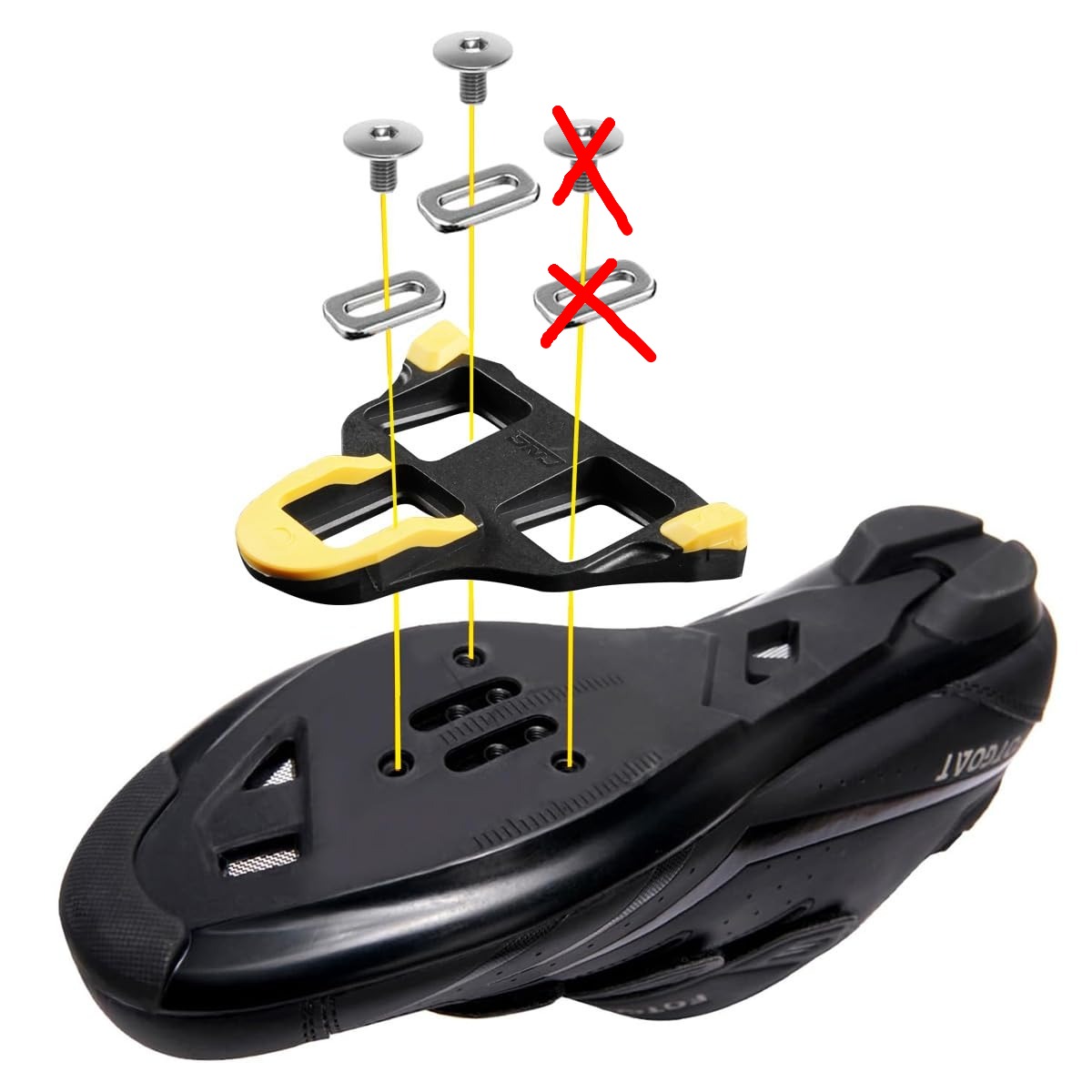 Calas de Bicicleta SH11 Compatíveis com Shimano SPD SL SM-SH10/11/12 Amarelo