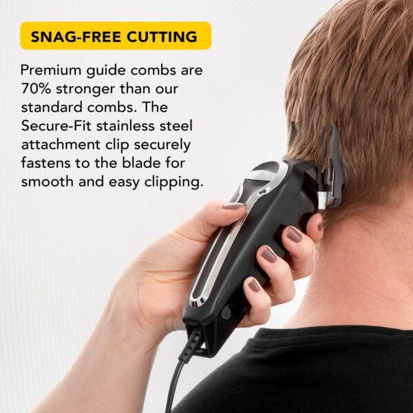 Máquina de Cortar Cabelo Wahl Elite Pro com Lâminas de Precisão e Pentes Premium - Preto