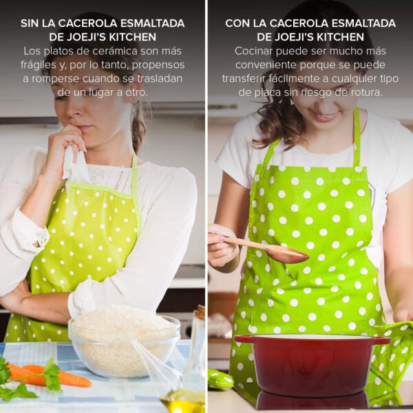 Caçarola / Panela de ferro fundido vermelho com tampa 2,7 L