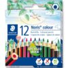 (12 Unid.) Lápis de Cor STAEDTLER Noris 185 Madeira Reciclada Curtos - Sortidos