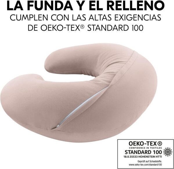 Almofada de Amamentação Hauck Nurse N Care com Enchimento Microfibra e Bolsa - Rosa