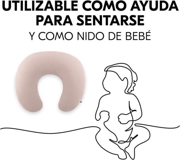 Almofada de Amamentação Hauck Nurse N Care com Enchimento Microfibra e Bolsa - Rosa