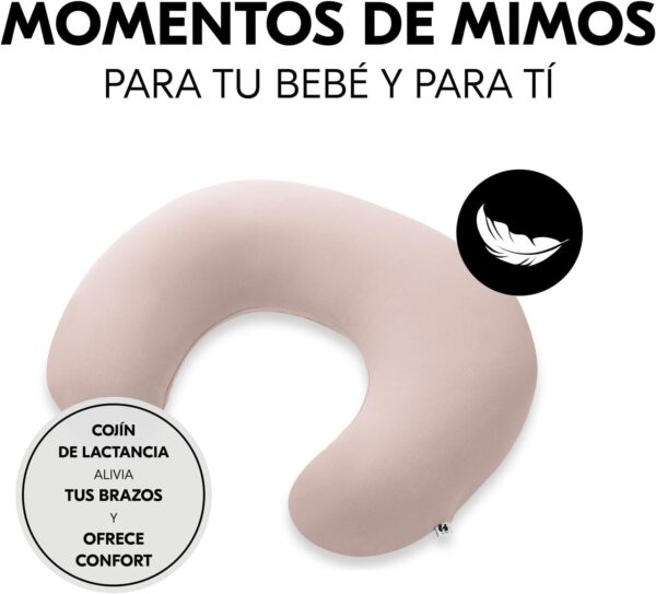 Almofada de Amamentação Hauck Nurse N Care com Enchimento Microfibra e Bolsa - Rosa