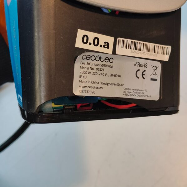 Ferro de Engomar a Vapor Cecotec Fast&Furious 5010 Vital Sola Alumínio 55g/min - Azul/Branco