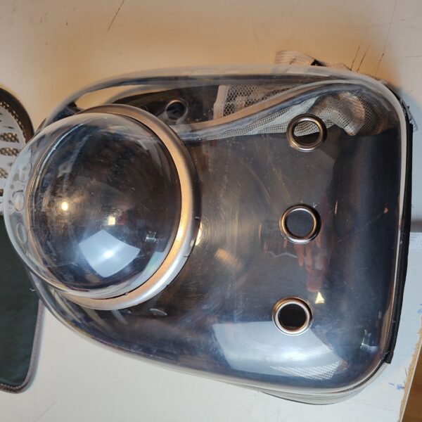 Mochila Cápsula Espacial para Animais Sipobuy Resistente Ao Calor e Transpirável Transparente Preto