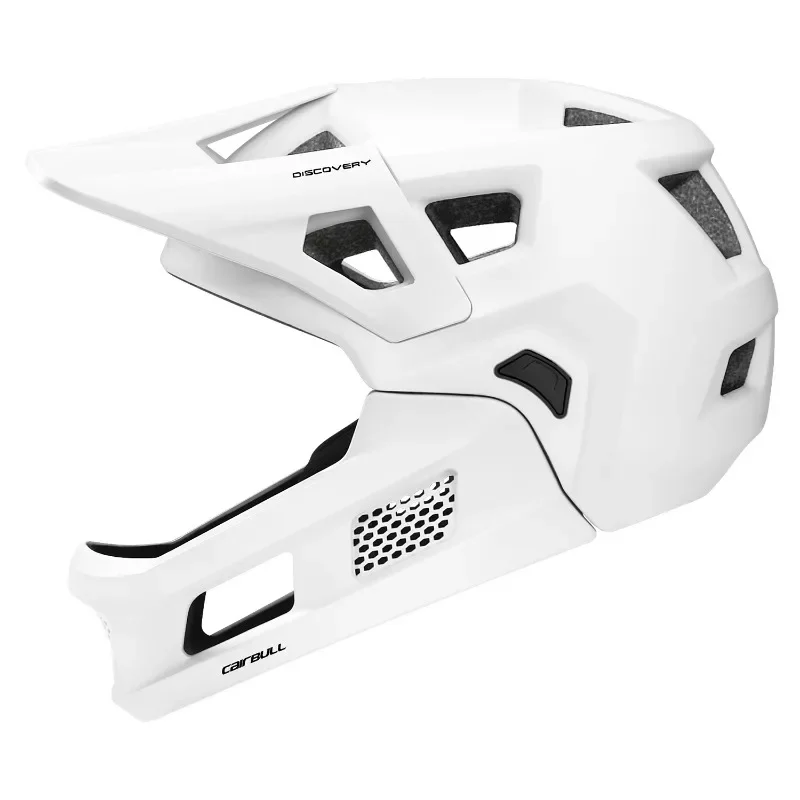 (54-61cm) Capacete BTT Cairbull Full Face Protetor Queixo Removível - Branco