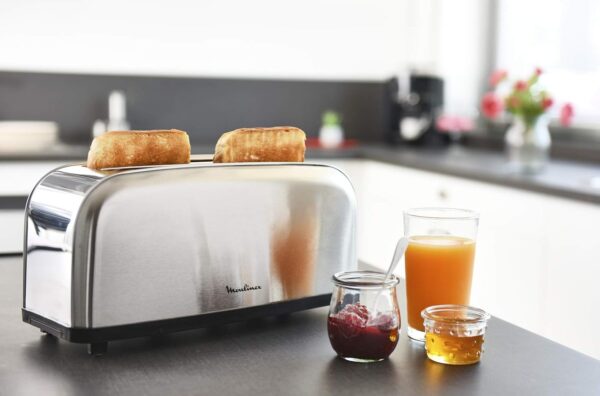 Torradeira Moulinex Classic LS330D Aço Inoxidável 2 Fendas Largas 1400 W 6 Níveis de Tostagem