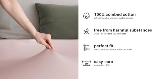 (180x200-200x200) Lençol de Baixo Ajustável DecoKing Amber Algodão Jersey - Lilás