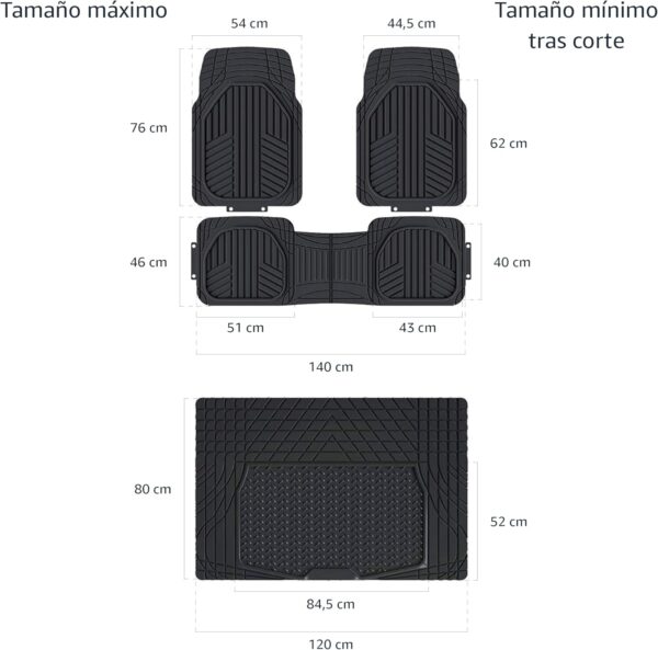 Conjunto de Tapetes Universais PVC Impermeáveis Amazon Basics para Carro e SUV