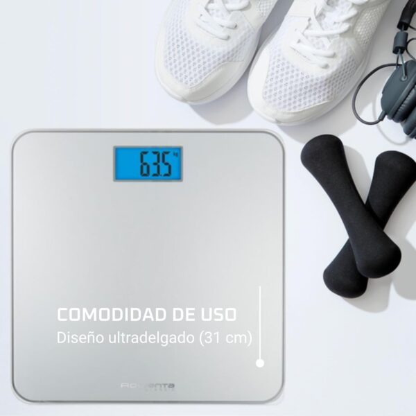 Balança de Casa de Banho Rowenta Classic BS1500 com Ecrã LCD Capacidade de 160 Kg Vidro Prata