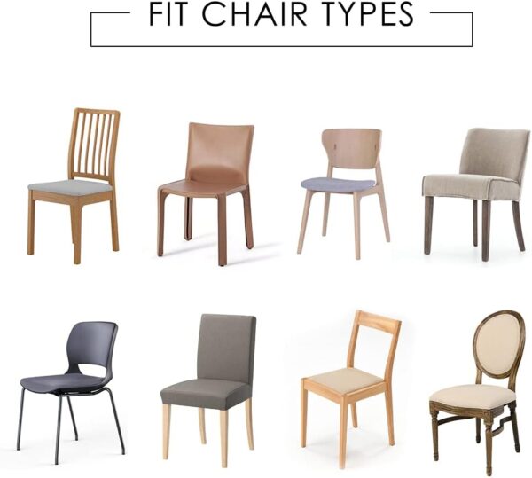 4 Capas Elásticas para Cadeiras de Jantar Design Jacquard Laváveis - Creme