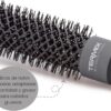 Escova Redonda Termix Evolution Plus com Tubo Cerâmico para Cabelos Grossos 6 cm Preto