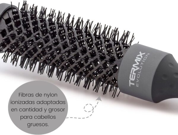 Escova Redonda Termix Evolution Plus com Tubo Cerâmico para Cabelos Grossos 6 cm Preto
