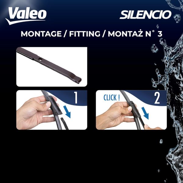 Escovas Dianteiras Valeo Silencio 580 mm/530 mm VF434 Jogo de 2 Alto Rendimento Fácil Instalação