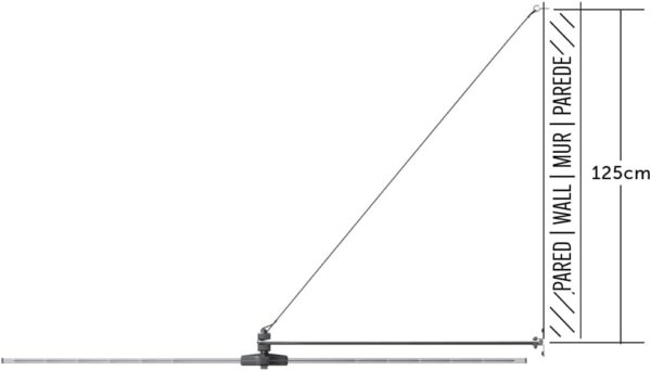 (110x110cm) Estendal Rotativo Cuncial B2 em Aço Inox e Alumínio 18m - Prateado