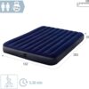 (152x203cm) Colchão Insuflável INTEX Classic Downy 2 Almofadas e Bomba - Azul
