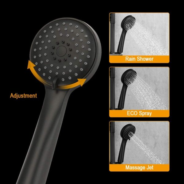 Coluna de de Duche Preta Ibergrif M17004B com Rociador e Alcachofa