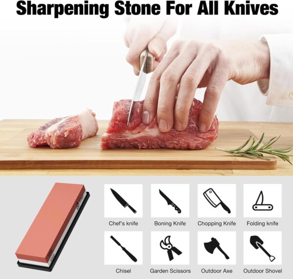 Pedra de Afiar DDF IohEF Grão 1000/6000 Afiador de Facas 2-em-1 com Base Antideslizante