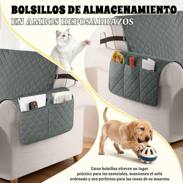 Capa de Sofá 2 Lugares TAOCOCO Impermeável Antideslizante Acolchoada Cinza Escuro