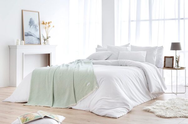 (180x240 cm) Manta de Algodão Extra Suave Verde Mint Todocama