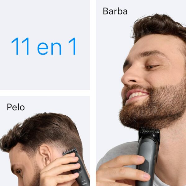 Recortadora Braun Series 3 AIO3565 Todo-em-Um Kit Styling 11-em-1 para Barba e Cabelo Cinzento