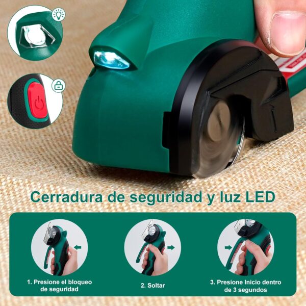 Tesoura Elétrica HYCHIKA 4 V com Cortador Rotativo 300 RPM e LED para Vários Materiais