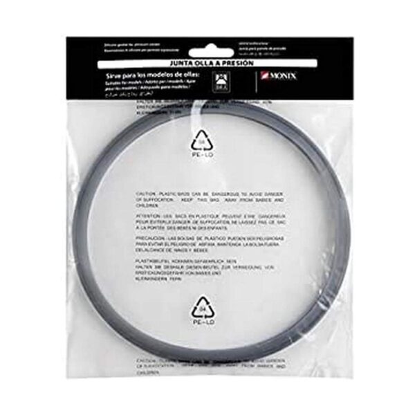 Junta para Panelas de Pressão Monix 9 Litros Silicona Cinza 24 cm