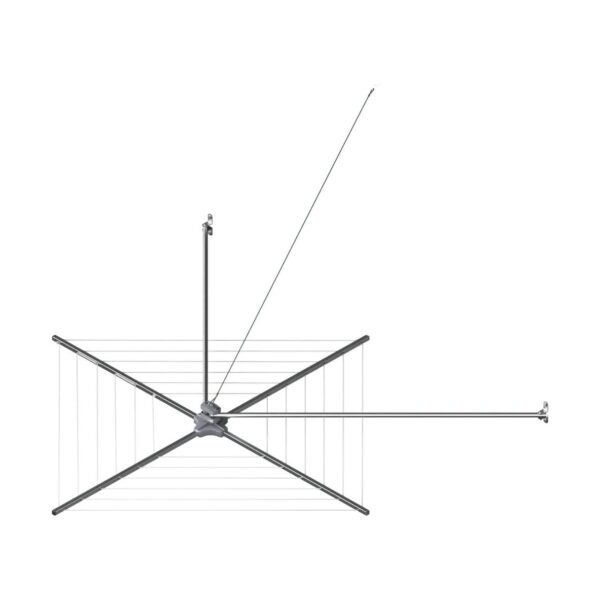 (110x110cm) Estendal Rotativo Cuncial B2 em Aço Inox e Alumínio 18m - Prateado