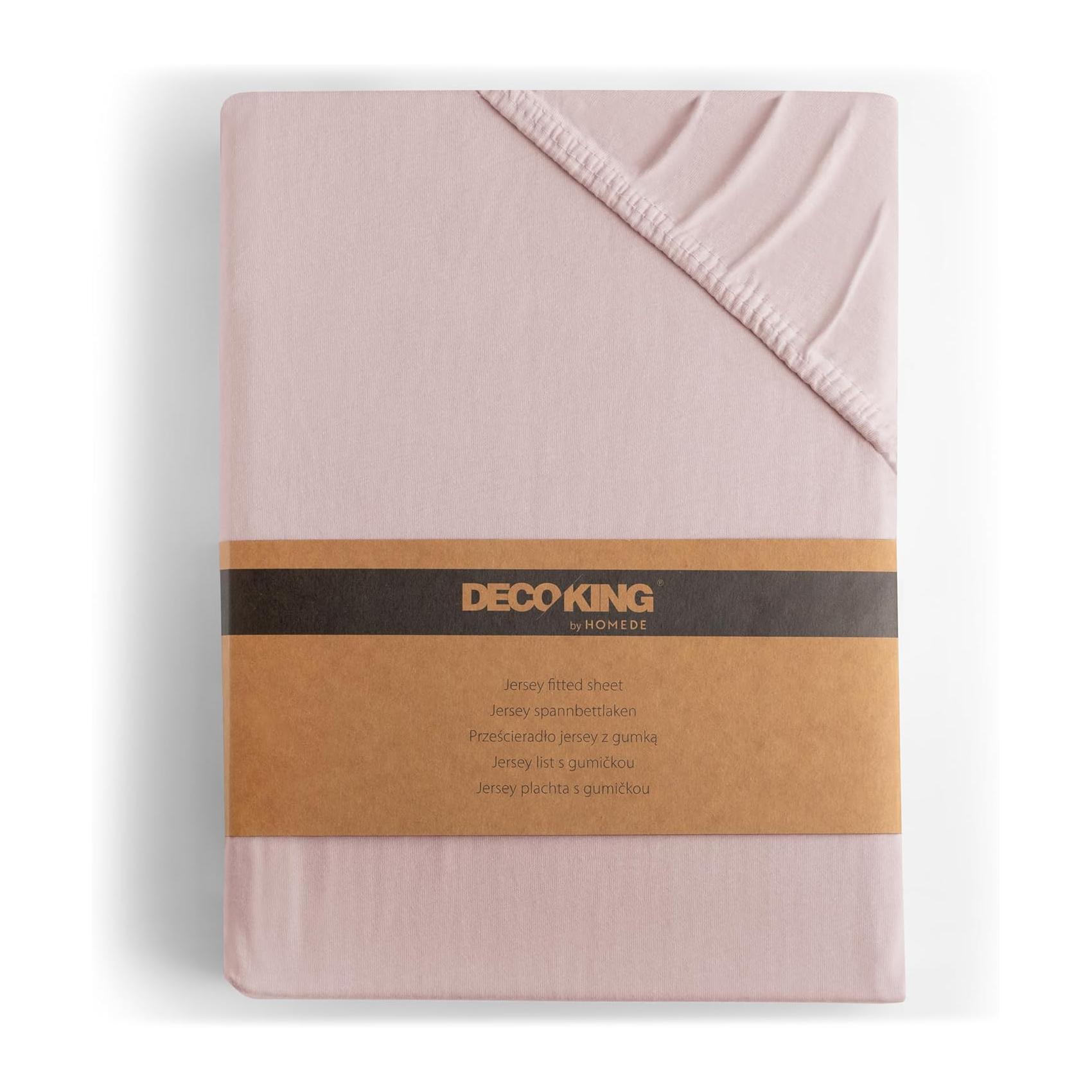 (180x200-200x200) Lençol de Baixo Ajustável DecoKing Amber Algodão Jersey - Lilás