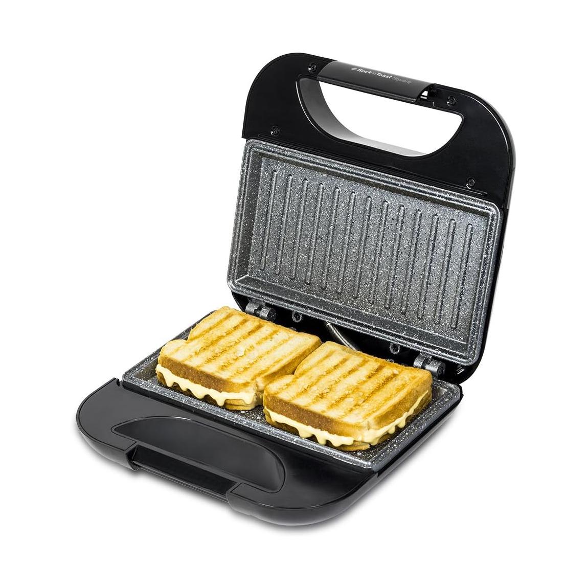 Sanduicheira Cecotec RocknToast Square 750 W Antiadherente Pedra Capacidade 2 Sanduíches