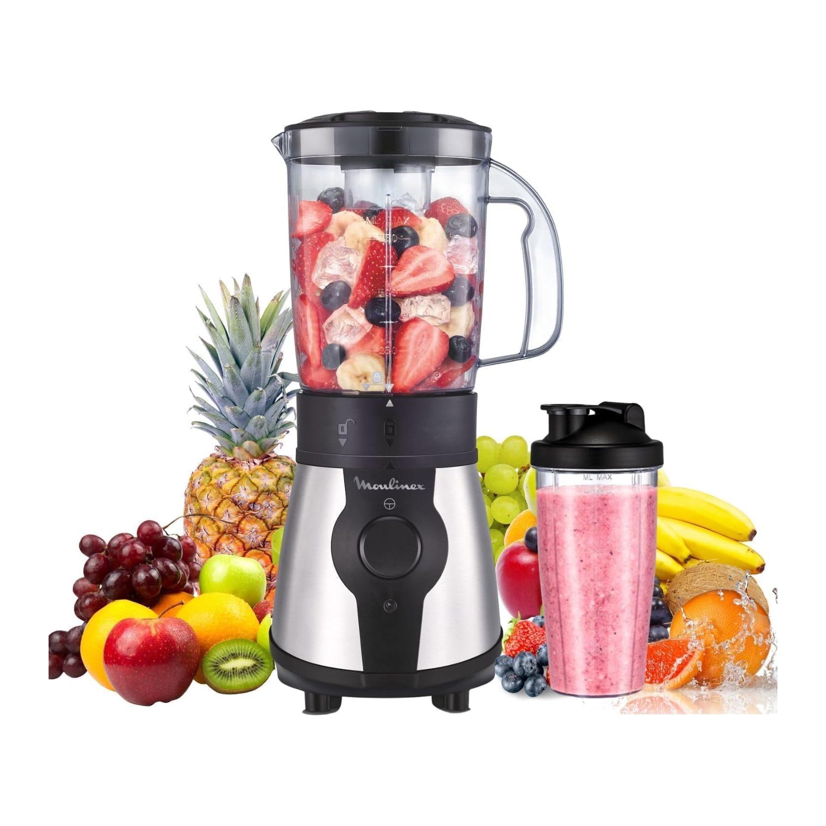 Liquidificadora Moulinex Blend&Go 300 W Jarra 1.3 L Garrafa Plástico 750 Ml Inox LM1B1D