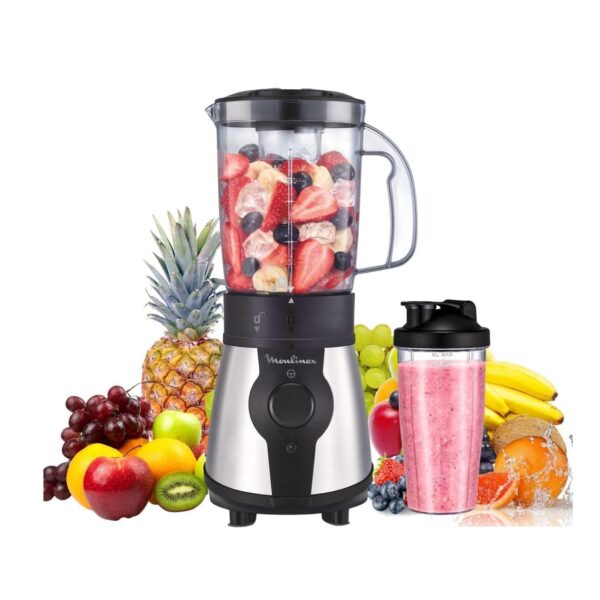 Liquidificadora Moulinex Blend&Go 300 W Jarra 1.3 L Garrafa Plástico 750 Ml Inox LM1B1D