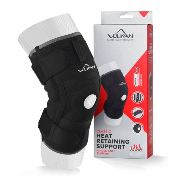 (M) Joelheira com Dobradiças Vulkan Apoio de Patela e Compressão - Preto