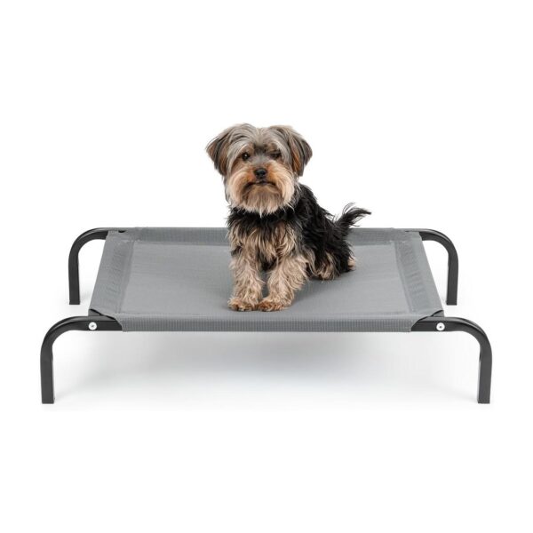 (75x47 cm) Cama Elevada para Cães Lionto Em Textilene Cinza