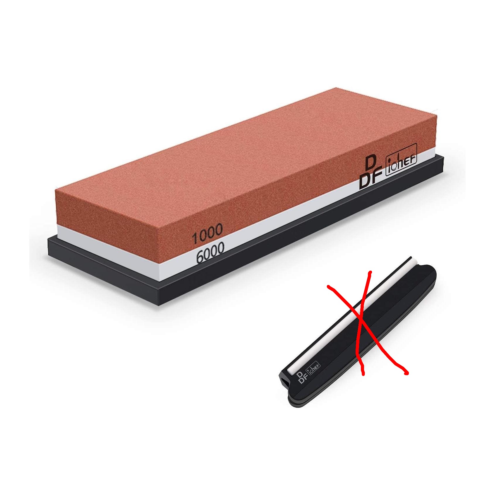 Pedra de Afiar DDF IohEF Grão 1000/6000 Afiador de Facas 2-em-1 com Base Antideslizante