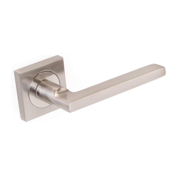 Puxadores de Porta Níquel Acetinado Modernos com Mola de Retorno Emuca Roseta 50x50mm