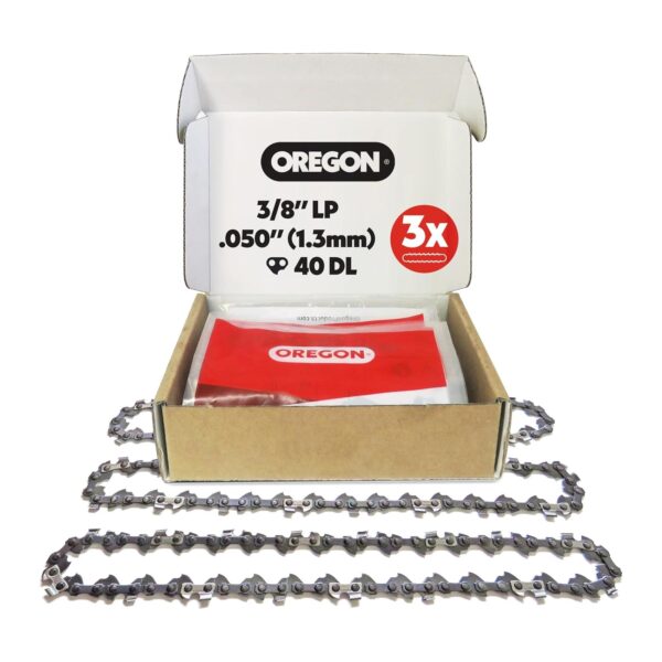 3 Correntes de Motosserra 3/8" LP 40 Elos 1,3 mm Baixo Recuo Oregon